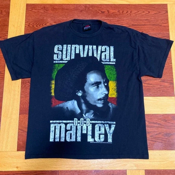 2009 Bob Marley Survival T-Shirt (L) - Picture 1 of 5